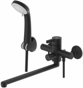 ВАННА  Diadonna  D236-22BL  ø35, див. пов. в корпусе, излив 35L, шланг 1,5 м, черный, нерж. сталь