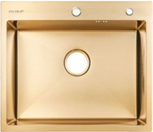 МОЙКА G-LAUF GL-6050KG 600*500*220 Матовый декор золото., Стали: Верх-3.0 мм, чаша 0,6мм., слива 110 мм, отв. 28 мм дозатор/фильтр (без сифона)